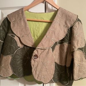 Vintage spaghetti strapped dress with match crop jacket